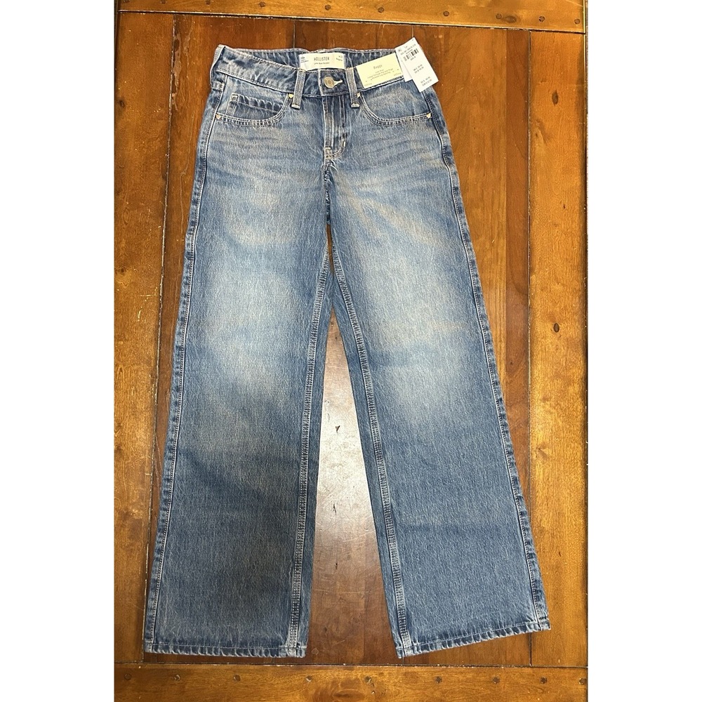 Hollister Low Rise Baggy Jeans Womens 23R 000R Y2K Blue Denim 355-387-00670-278